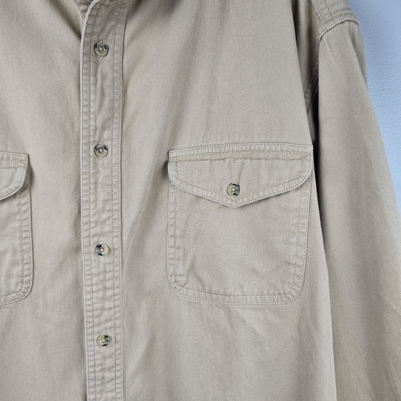 SCANDIA WOODS Vintage Heavy Work Shirt Shacket 100% Cotton Tan Mens Size XLG - Picture 2 of 13